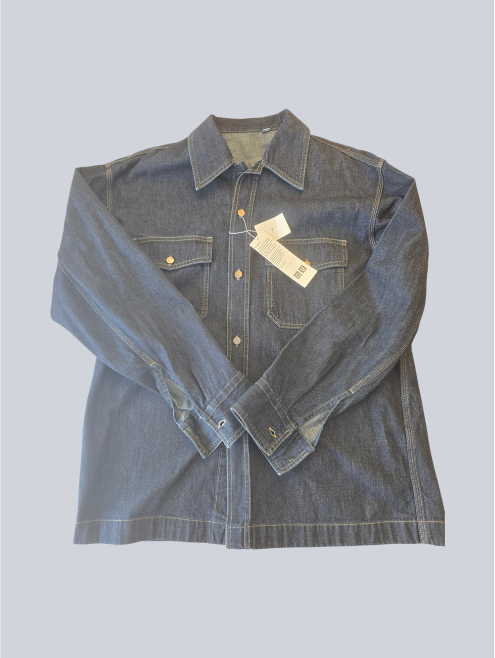 NWT Uniqlo Men's Dark Blue Denim Performance Jacket